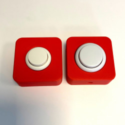 Button diameter: left 24mm, right 30mm. Color: red, Button-Color: white