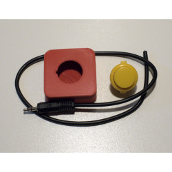 Bausatz: Farbe rot, 24mm Button in gelb und 43cm Kabellänge
